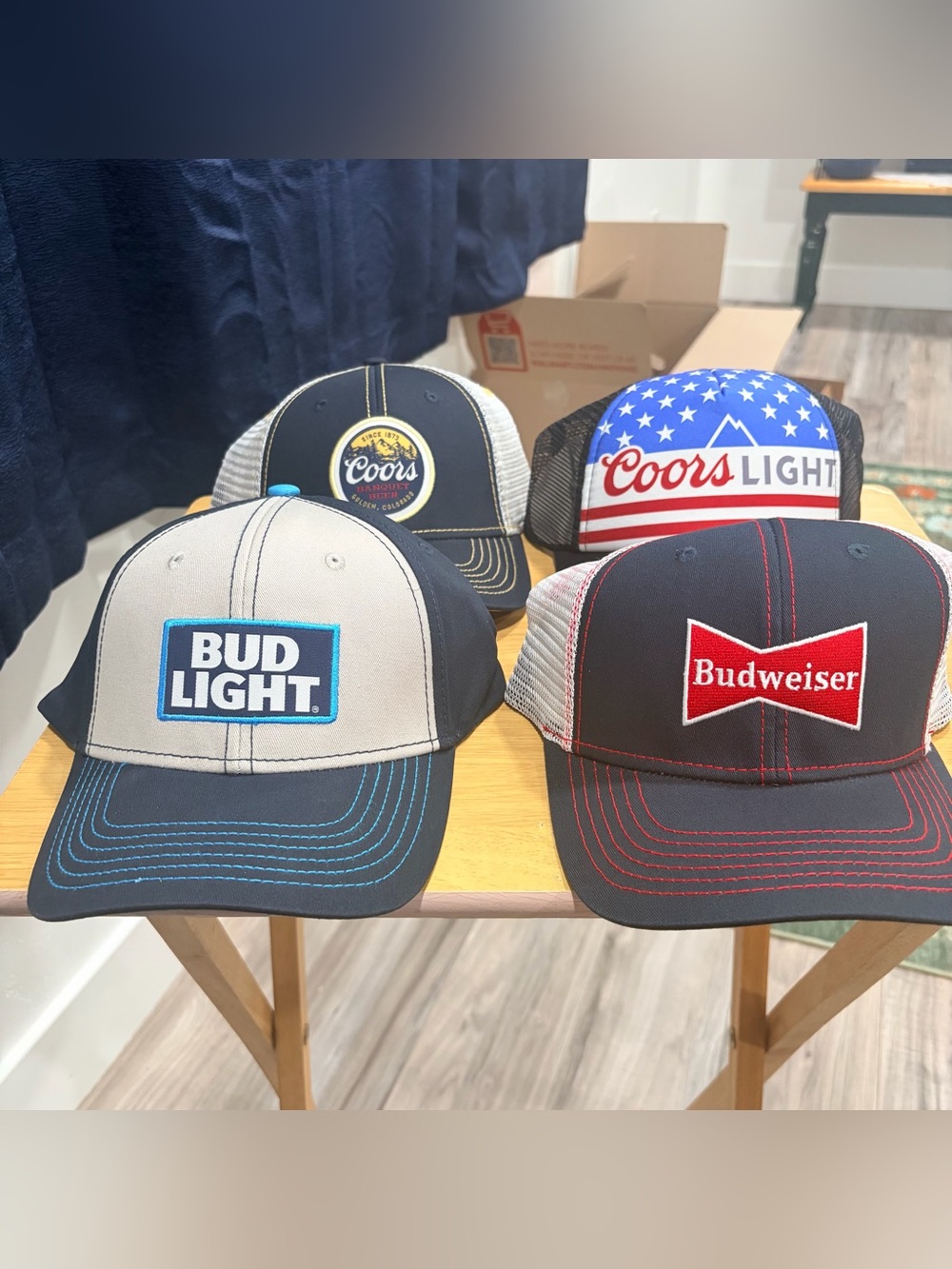 Assorted Beer Logo Trucker Hats - Bud Light, Budweiser, Coors trucker snap backs